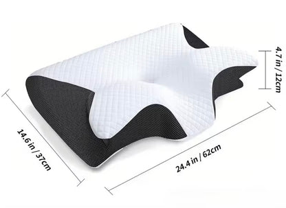 【新作・海外直送】低反発バタフライ枕｜頸椎サポート・ネックピロー・睡眠用・枕本体付き