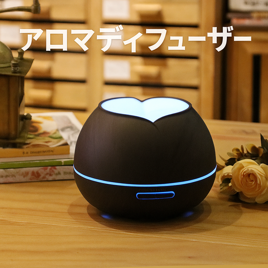 500ML クリエイティブ 木目調 アロマディフューザー 超音波式 スマート家庭用 加湿器 工場直販