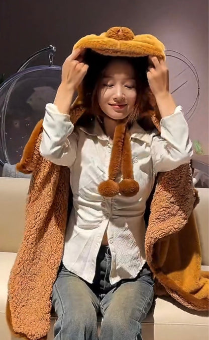 カピバラ冬用クロークケープ
裏起毛で厚手の“なまけブランケット”